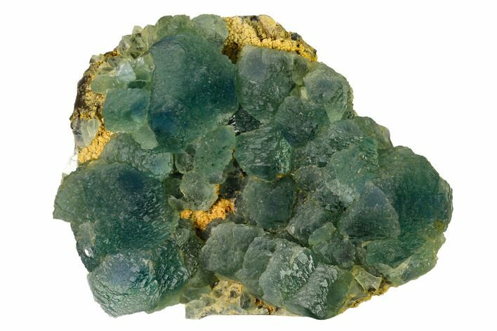 Stepped Green Fluorite Crystals on Quartz - China #163169